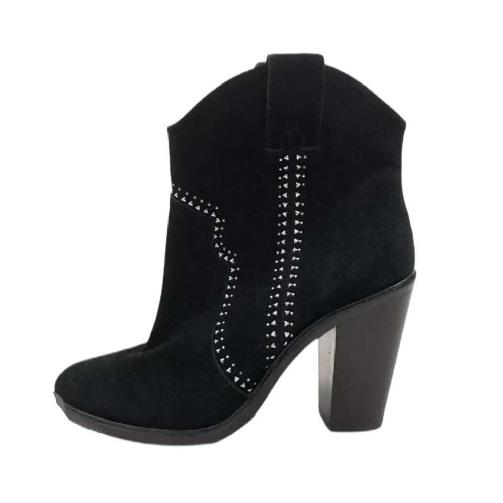 JOIE Monte Black Suede Studded Ankle Boots US 7 EU 38 Heeled Ankle Boots - Picture 6 of 13